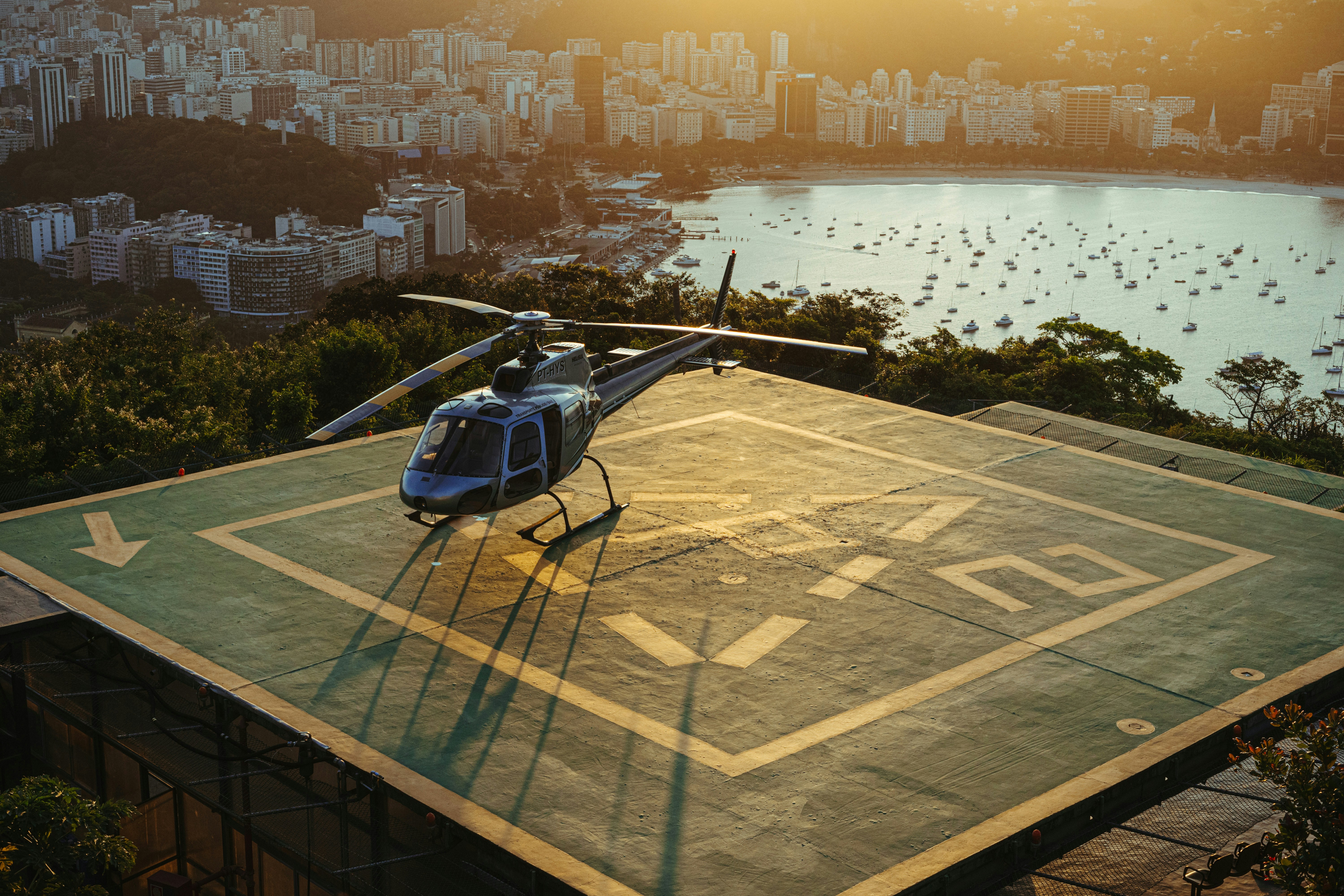 Private Helicopter on helipad